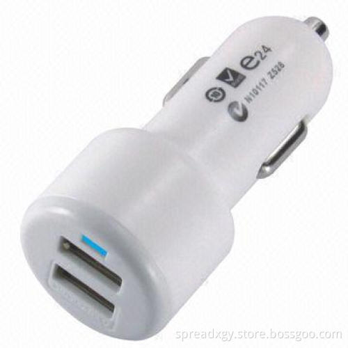 Travel Car Charger with 2 USB Ports, High Quality